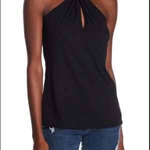 Go Couture Black Keyhole Halter Top